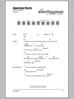 page one of American Storm (Guitar Chords/Lyrics)