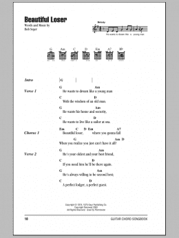 page one of Beautiful Loser (Guitar Chords/Lyrics)