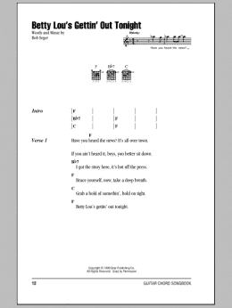 page one of Betty Lou's Gettin' Out Tonight (Guitar Chords/Lyrics)