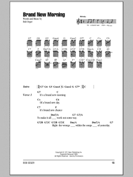page one of Brand New Morning (Guitar Chords/Lyrics)