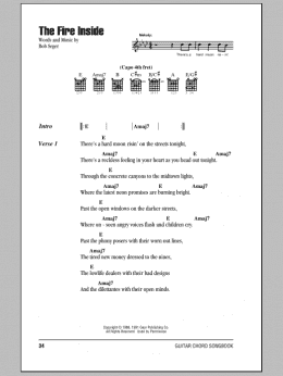 page one of The Fire Inside (Guitar Chords/Lyrics)