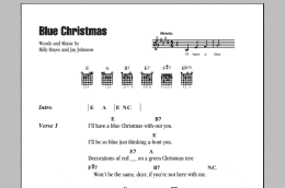 page one of Blue Christmas (Guitar Chords/Lyrics)