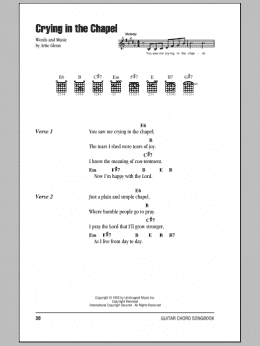 page one of Crying In The Chapel (Guitar Chords/Lyrics)