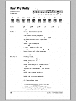 page one of Don't Cry Daddy (Guitar Chords/Lyrics)