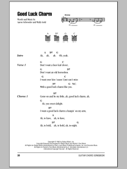 page one of Good Luck Charm (Guitar Chords/Lyrics)