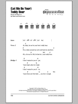 page one of (Let Me Be Your) Teddy Bear (Guitar Chords/Lyrics)