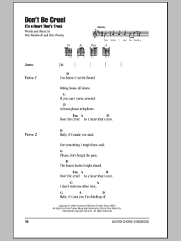 page one of Don't Be Cruel (To A Heart That's True) (Guitar Chords/Lyrics)