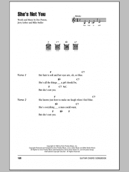 page one of She's Not You (Guitar Chords/Lyrics)