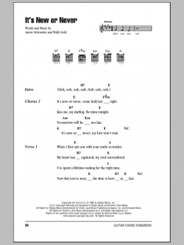 page one of It's Now Or Never (Guitar Chords/Lyrics)