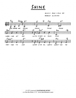 page one of Shine (Lead Sheet / Fake Book)