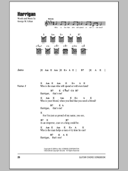 page one of Harrigan (Guitar Chords/Lyrics)