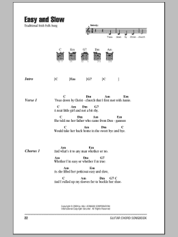 page one of Easy And Slow (Guitar Chords/Lyrics)
