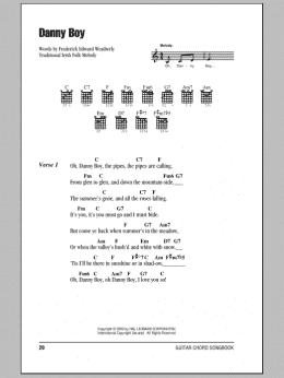 page one of Danny Boy (Guitar Chords/Lyrics)