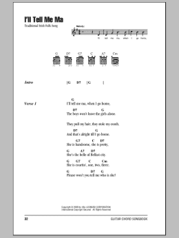 page one of I'll Tell Me Ma (Guitar Chords/Lyrics)