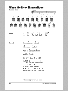 page one of Where The River Shannon Flows (Guitar Chords/Lyrics)