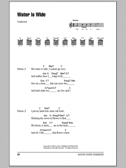 page one of The Water Is Wide (Guitar Chords/Lyrics)
