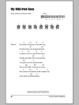 page one of My Wild Irish Rose (Guitar Chords/Lyrics)