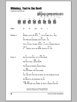 page one of Whiskey, You're The Devil (Guitar Chords/Lyrics)