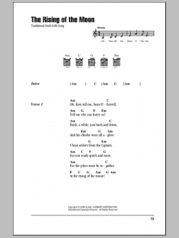 page one of The Rising Of The Moon (Guitar Chords/Lyrics)