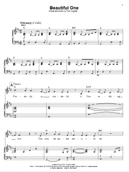 page one of Beautiful One (Piano & Vocal)
