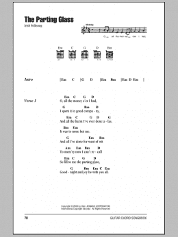 page one of The Parting Glass (Guitar Chords/Lyrics)