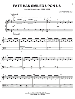 page one of Fate Has Smiled Upon Us (Easy Piano)