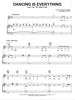 page one of Dancing Is Everything (Piano, Vocal & Guitar Chords (Right-Hand Melody))