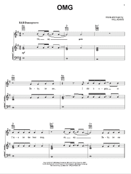 page one of OMG (Piano, Vocal & Guitar Chords (Right-Hand Melody))