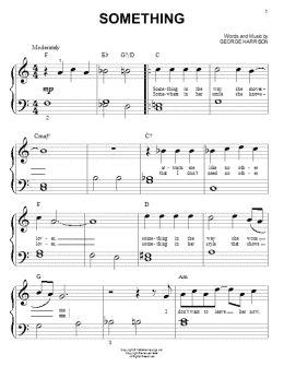 page one of Something (Big Note Piano)