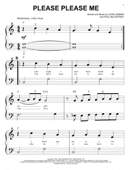 page one of Please Please Me (Big Note Piano)