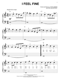 page one of I Feel Fine (Big Note Piano)
