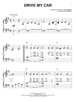 page one of Drive My Car (Big Note Piano)