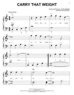 page one of Carry That Weight (Big Note Piano)