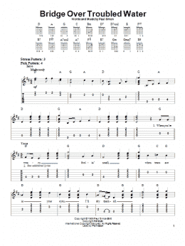 page one of Bridge Over Troubled Water (Easy Guitar Tab)