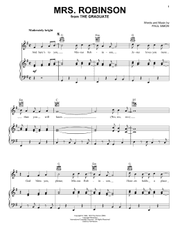 page one of Mrs. Robinson (Piano, Vocal & Guitar Chords (Right-Hand Melody))