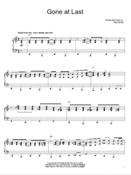 page one of Gone At Last (Piano, Vocal & Guitar Chords (Right-Hand Melody))