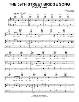 page one of The 59th Street Bridge Song (Feelin' Groovy) (Piano, Vocal & Guitar Chords (Right-Hand Melody))