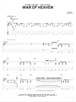 page one of War Of Heaven (Guitar Tab)