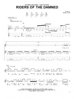 page one of Riders Of The Damned (Guitar Tab)