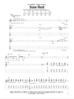 page one of Saw Red (Guitar Tab)