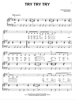 page one of Try Try Try (Piano & Vocal)