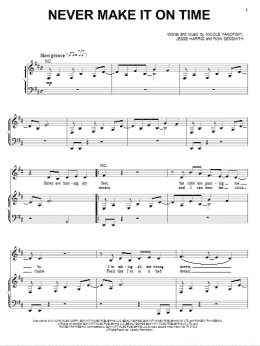 page one of Never Make It On Time (Piano & Vocal)