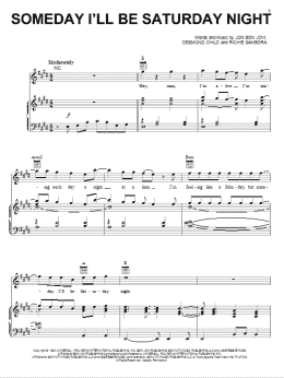 page one of Someday I'll Be Saturday Night (Piano, Vocal & Guitar Chords (Right-Hand Melody))