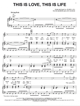 page one of This Is Love, This Is Life (Piano, Vocal & Guitar Chords (Right-Hand Melody))