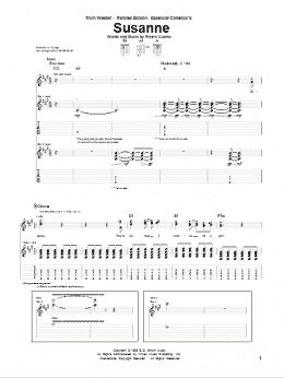 page one of Susanne (Guitar Tab)