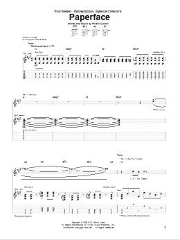 page one of Paperface (Guitar Tab)