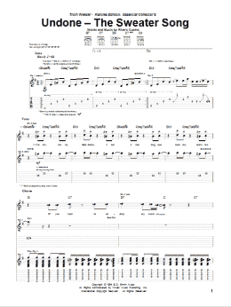 page one of Undone - The Sweater Song (Guitar Tab)