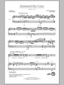 page one of Emmanuel Has Come (SATB Choir)