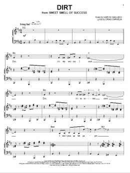 page one of Dirt (Piano & Vocal)