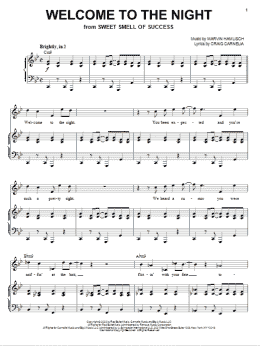 page one of Welcome To The Night (Piano & Vocal)